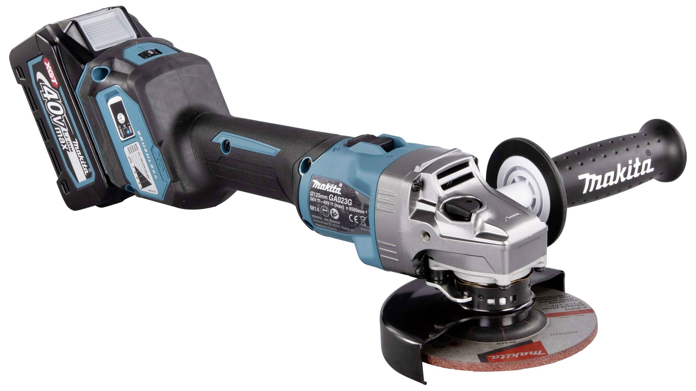 Makita GA023GM201 Akku-Winkelschleifer 125mm inkl. 2. Akku, inkl. Ladegerät, inkl. Koffer 40V 4Ah