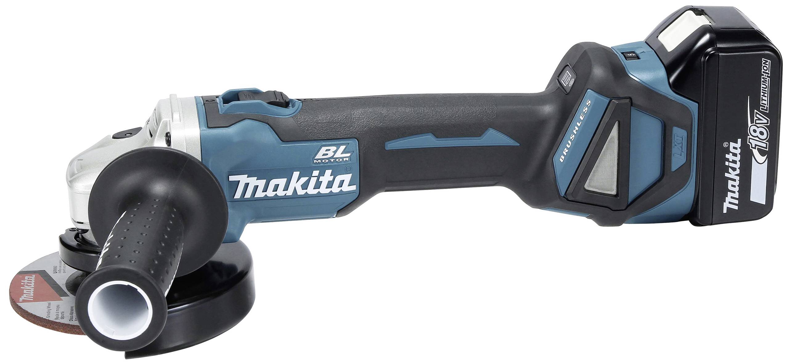 Makita DGA511RTJ Akku-Winkelschleifer 125 mm inkl. 2. Akku, inkl. Ladegerät, inkl. Koffer 18 V 5 Ah