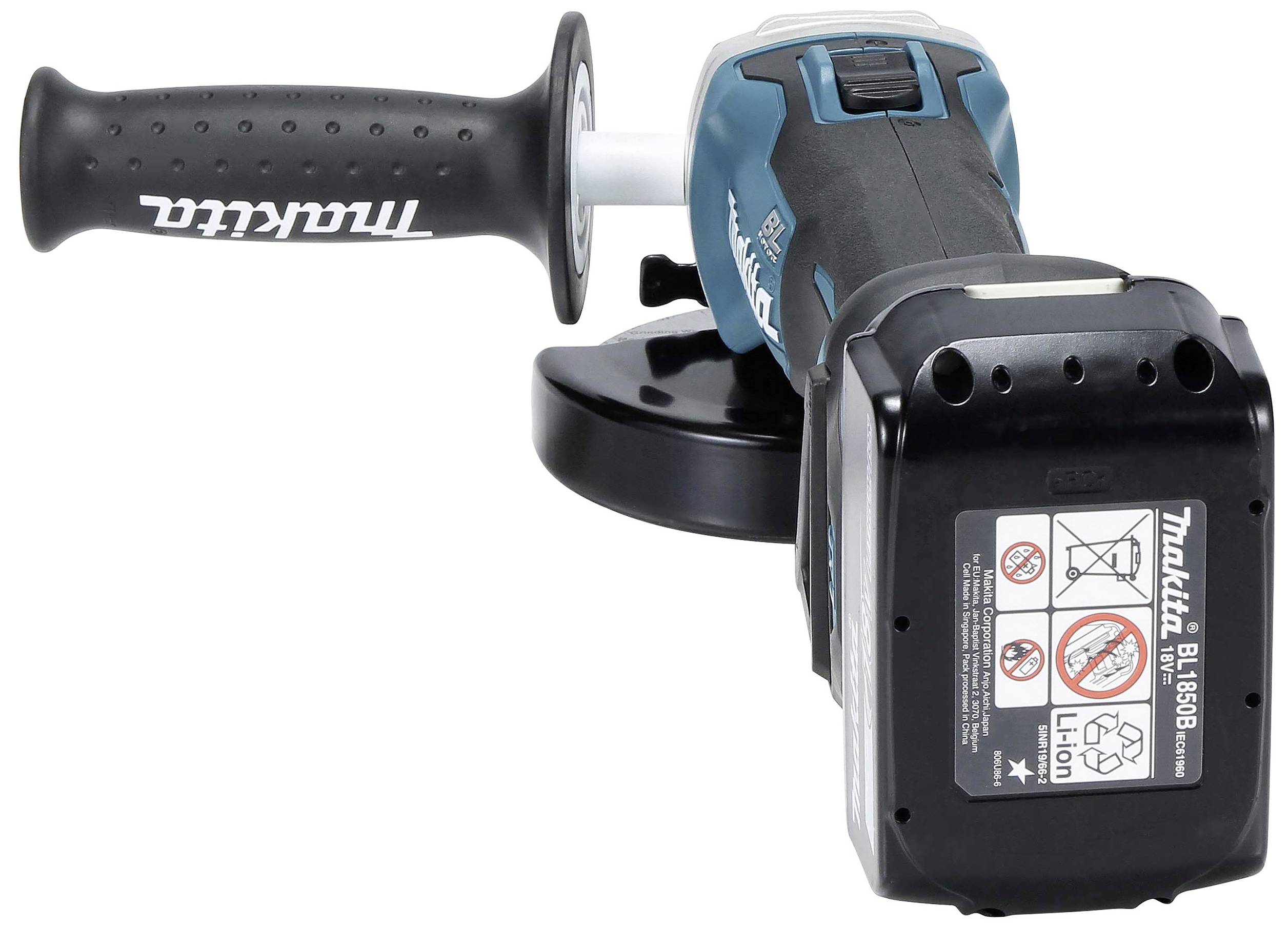 Makita DGA511RTJ Akku-Winkelschleifer 125 mm inkl. 2. Akku, inkl. Ladegerät, inkl. Koffer 18 V 5 Ah