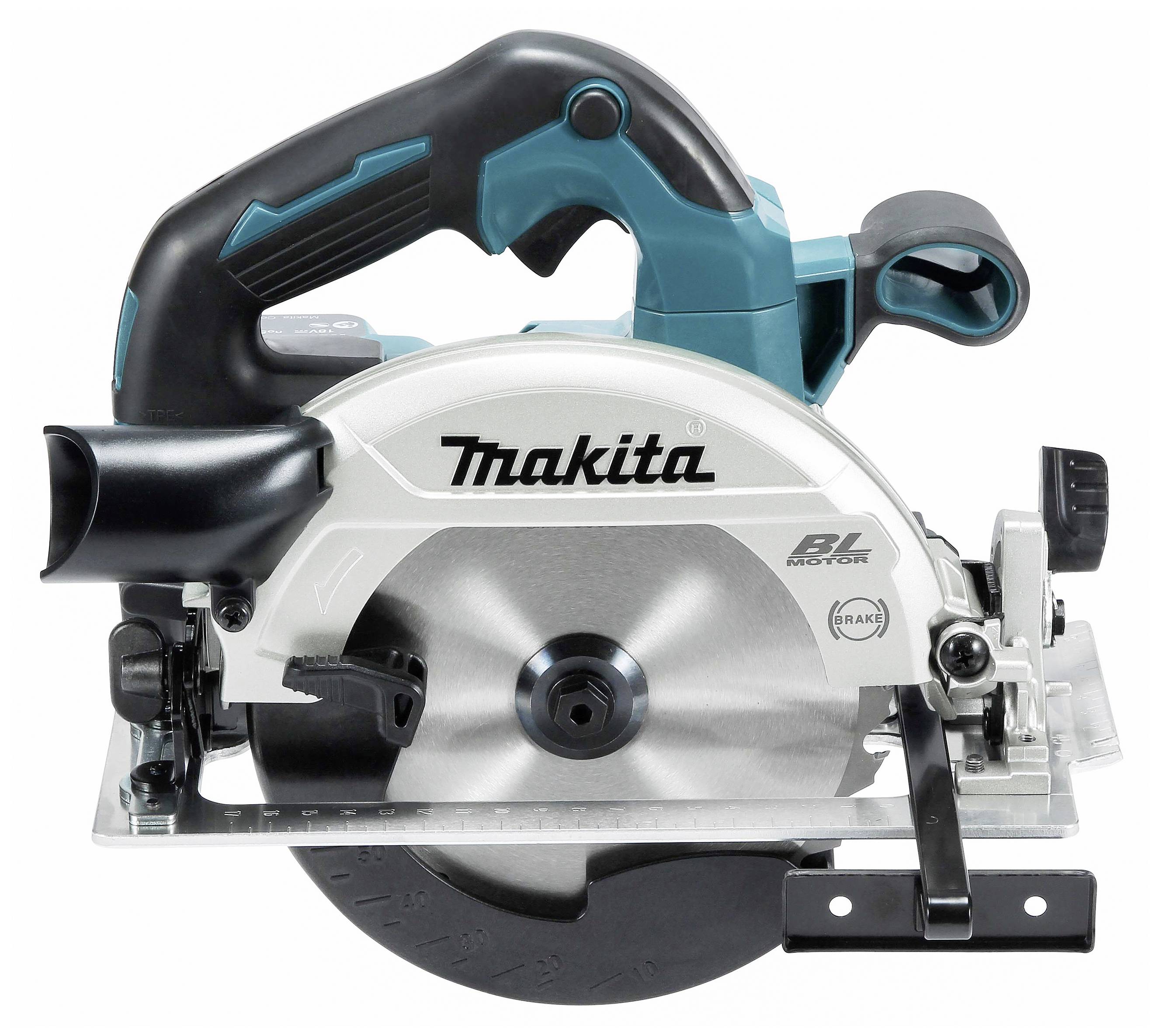 Eine blaue und schwarze tragbare Kreissäge mit silberner Klinge, geeignet zum Schneiden verschiedener Materialien.