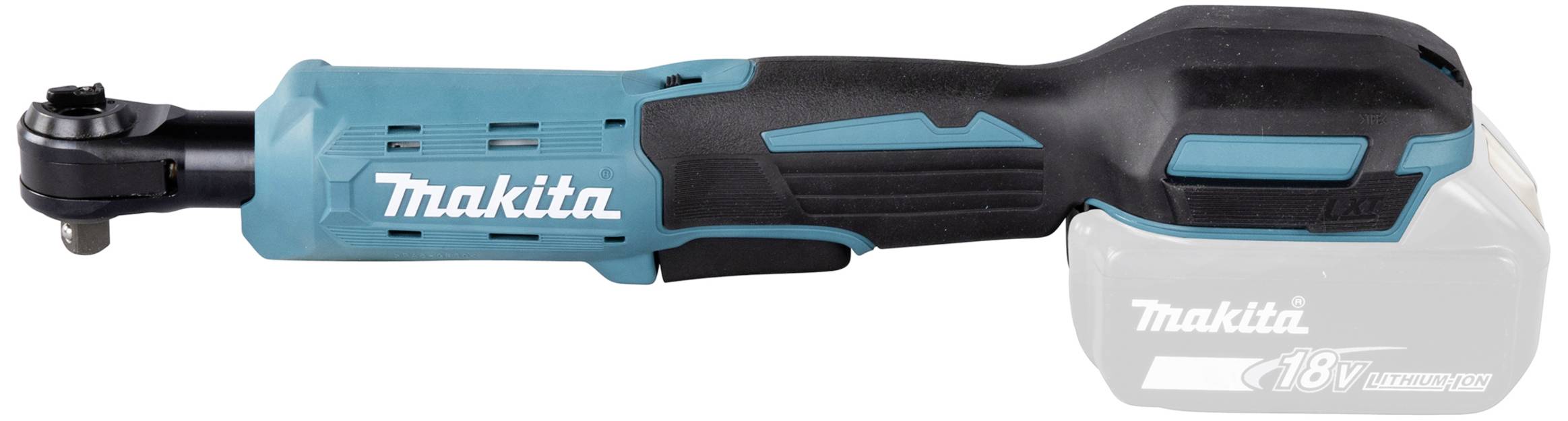 Kabelloser Schlagschrauber in Blau und Schwarz von Makita, Modell mit 18V-Akku, geeignet für mechanische Arbeiten.