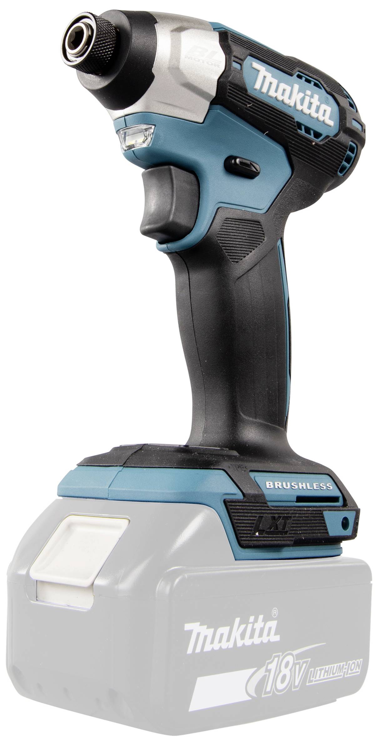 Akkuschrauber von Makita in Blau und Schwarz mit ergonomischem Griff und Akkupack.