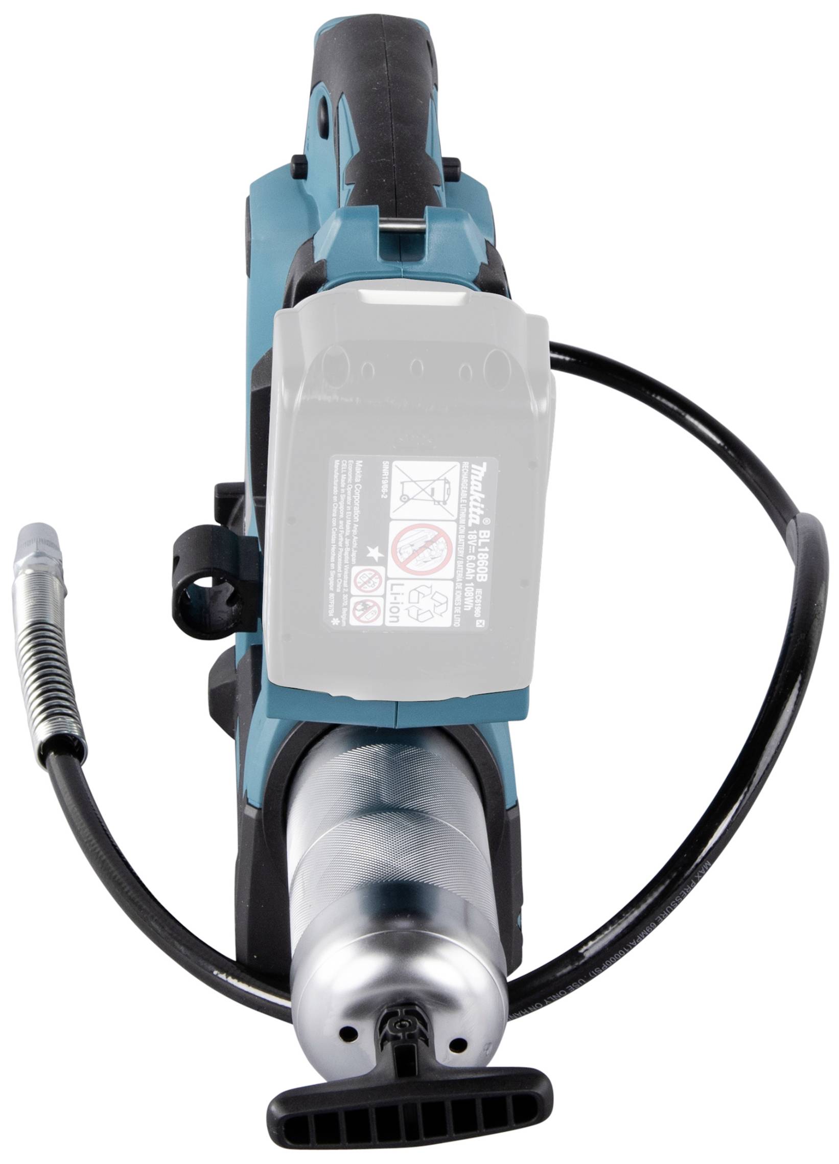 Elektrisches Werkzeug mit Turbinenform, blau-schwarz, Kabel und Knopfgriff. Geeignet für handwerkliche Arbeiten.