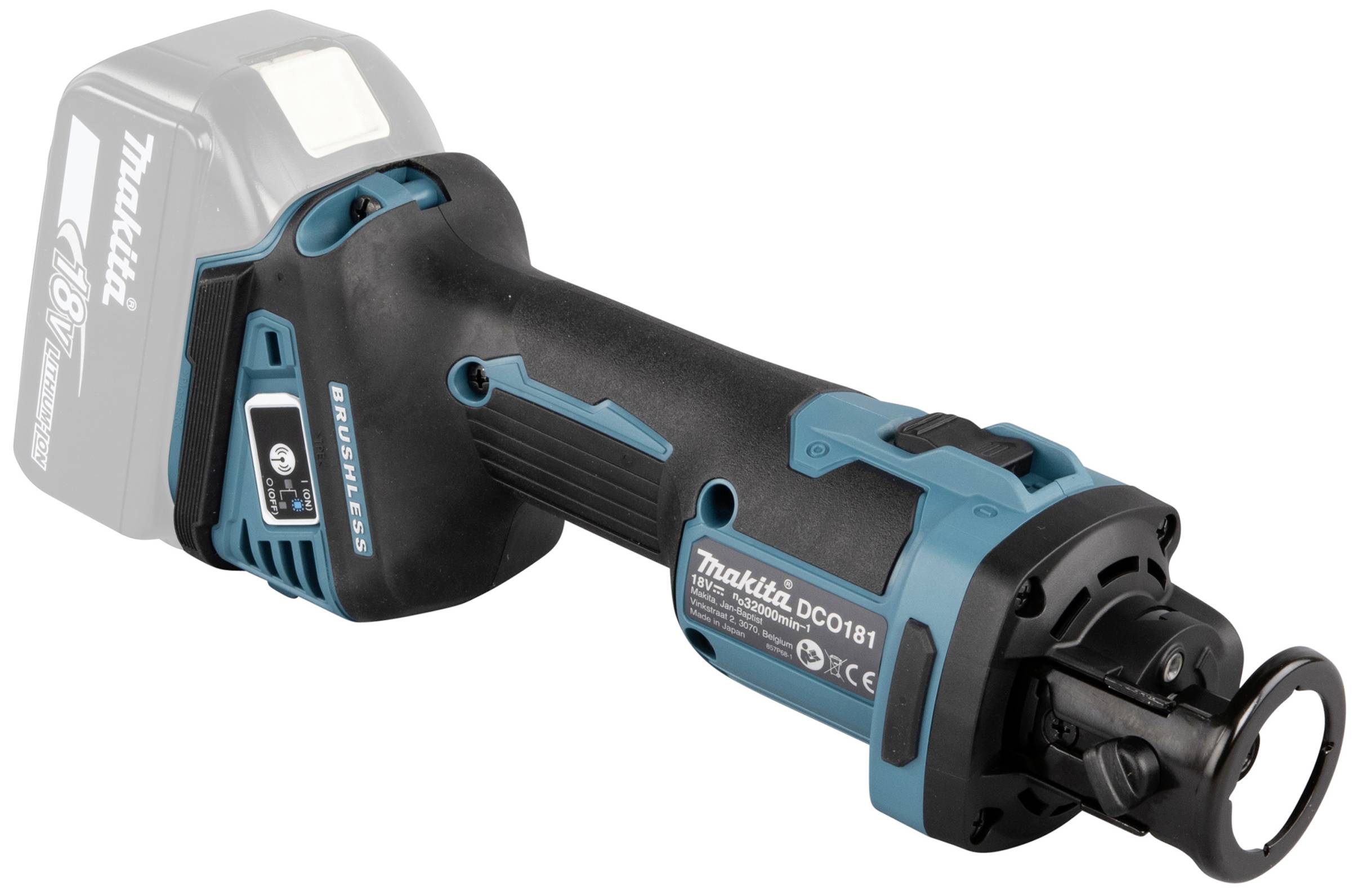 Ein Akku-Multifunktionswerkzeug mit ergonomischem Griff und blau-schwarzem Design. Geeignet für Präzisionsarbeiten.