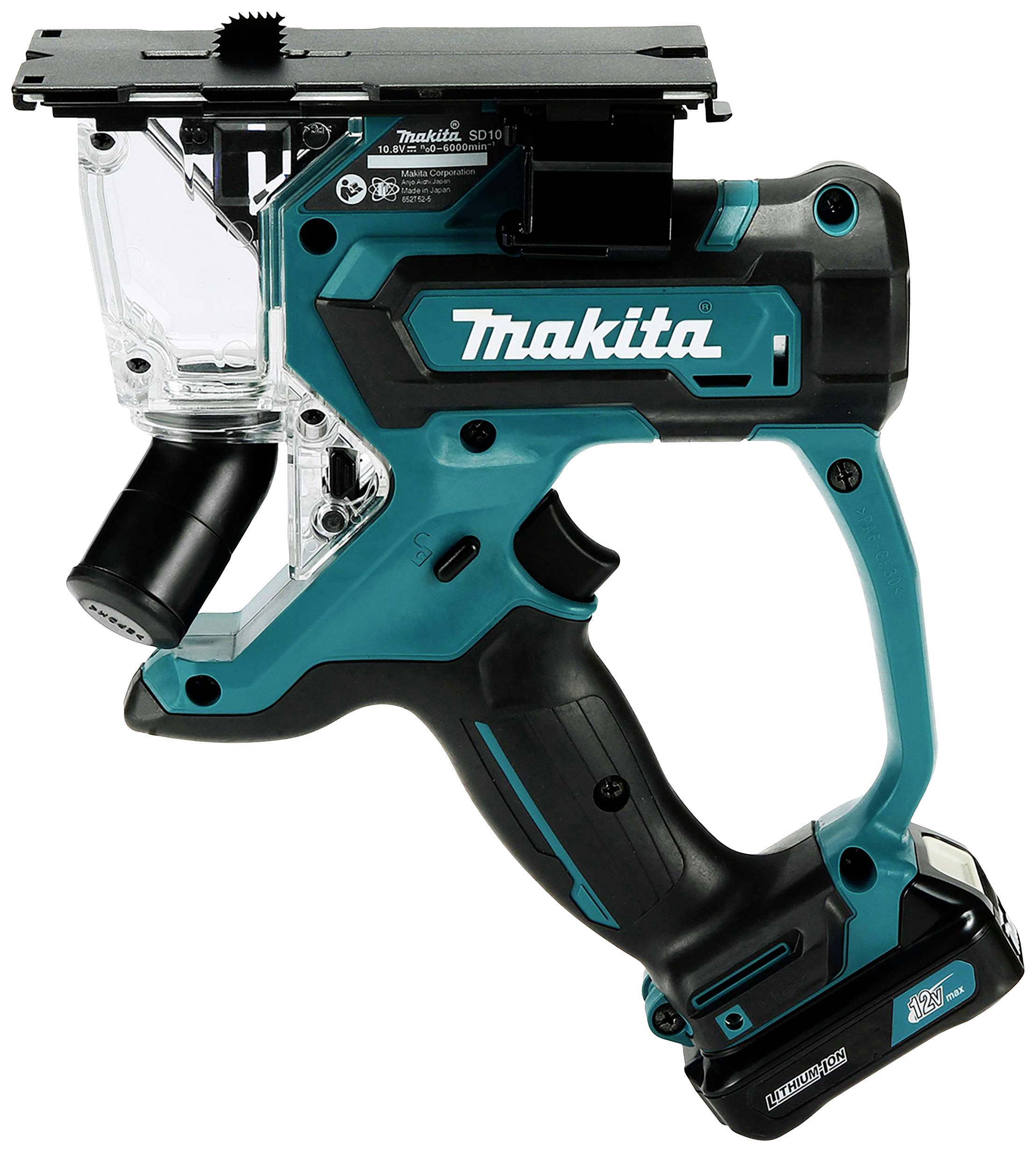 Ein blau-schwarzes Makita-Akkugerät für Aufgaben wie Bohren oder Schrauben, mit ergonomischem Griff und kompakter Bauweise.