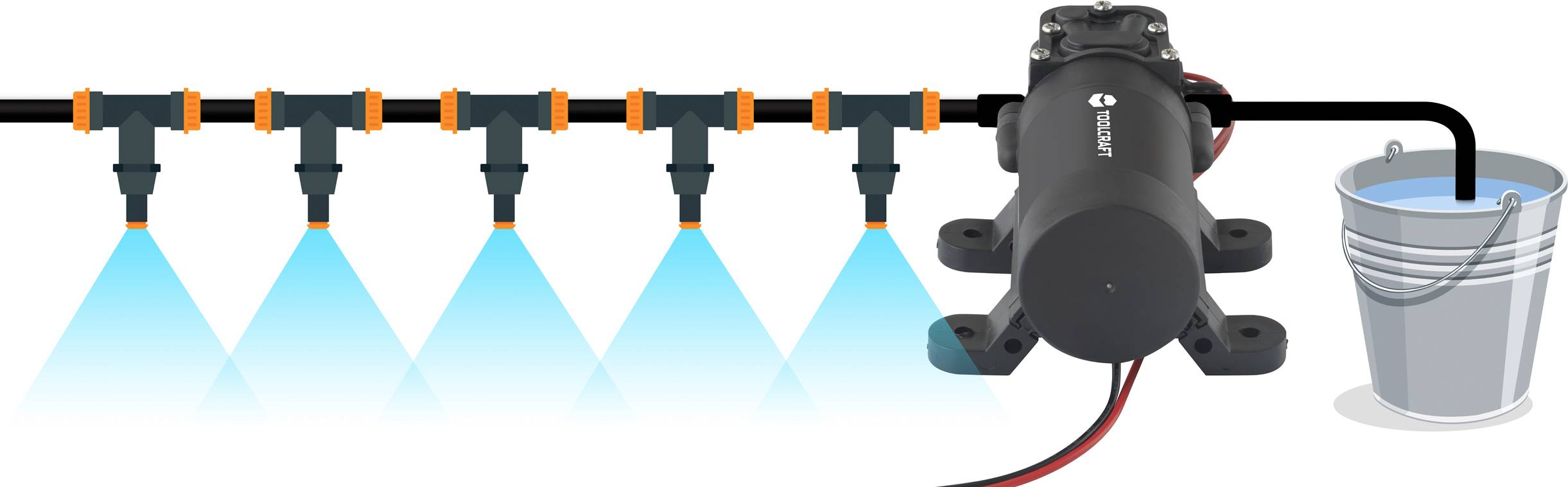 TOOLCRAFT TO-7159155 Niedervolt-Druckwasserpumpe 258 l/h 12 V/DC