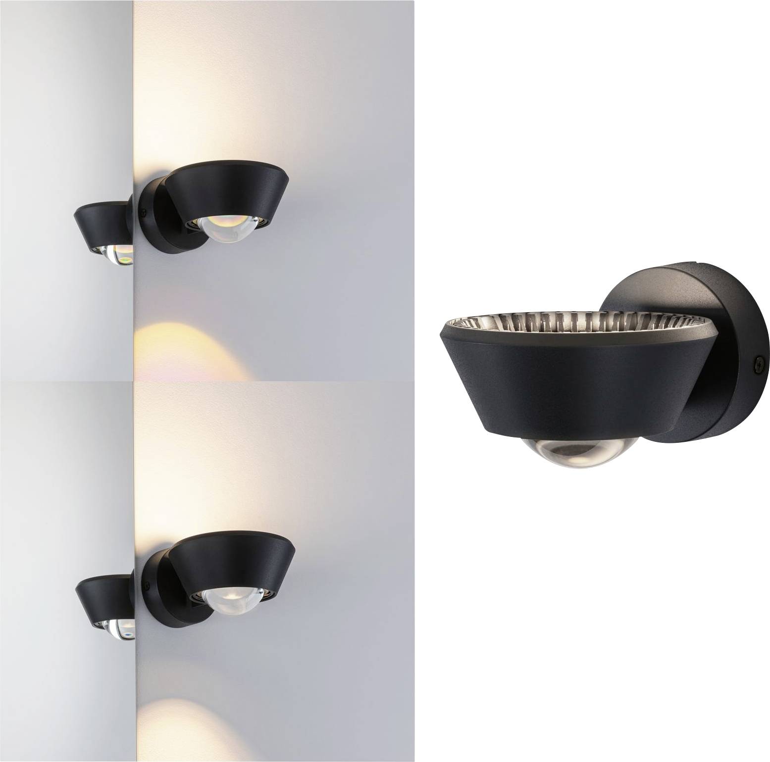 Paulmann 79769 Wandstrahler LED fest eingebaut 9W LED Schwarz