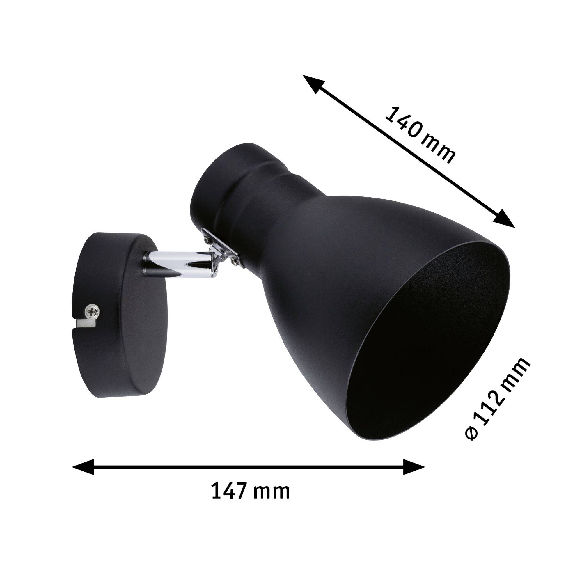 Paulmann 66759 Wandstrahler E27 Schwarz