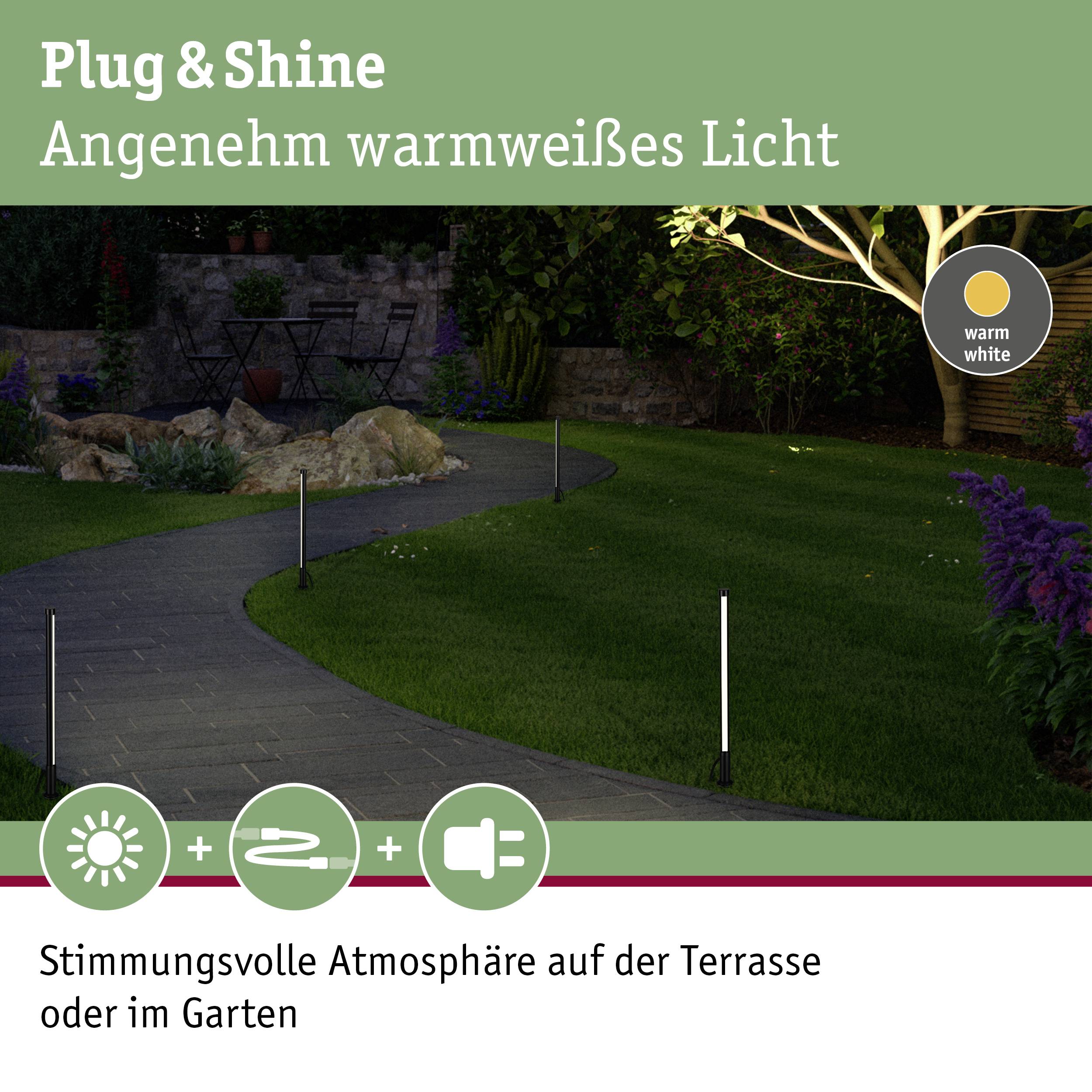 Paulmann 94530 Beleuchtungssystem Plug & Shine LED 5W Warmweiß Anthrazit