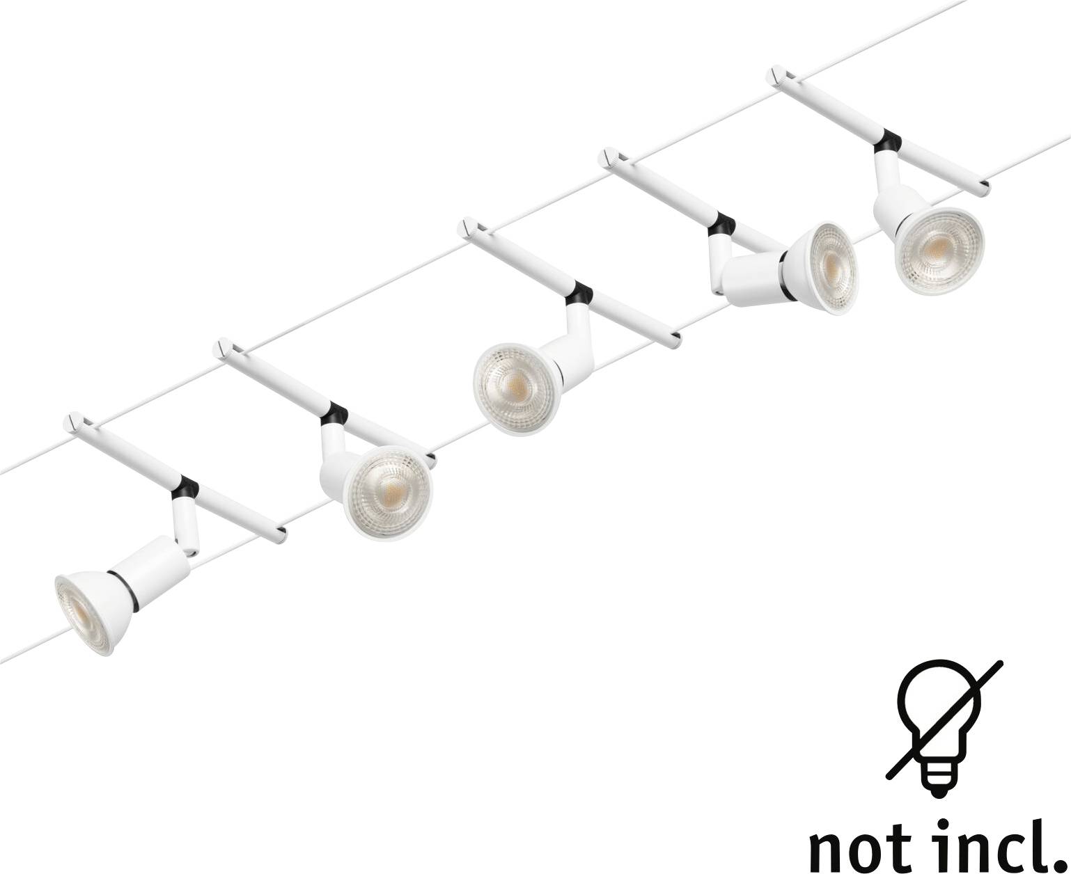 Paulmann 94458 Seil-Komplettsystem GU5.3 Weiß (matt), Chrom