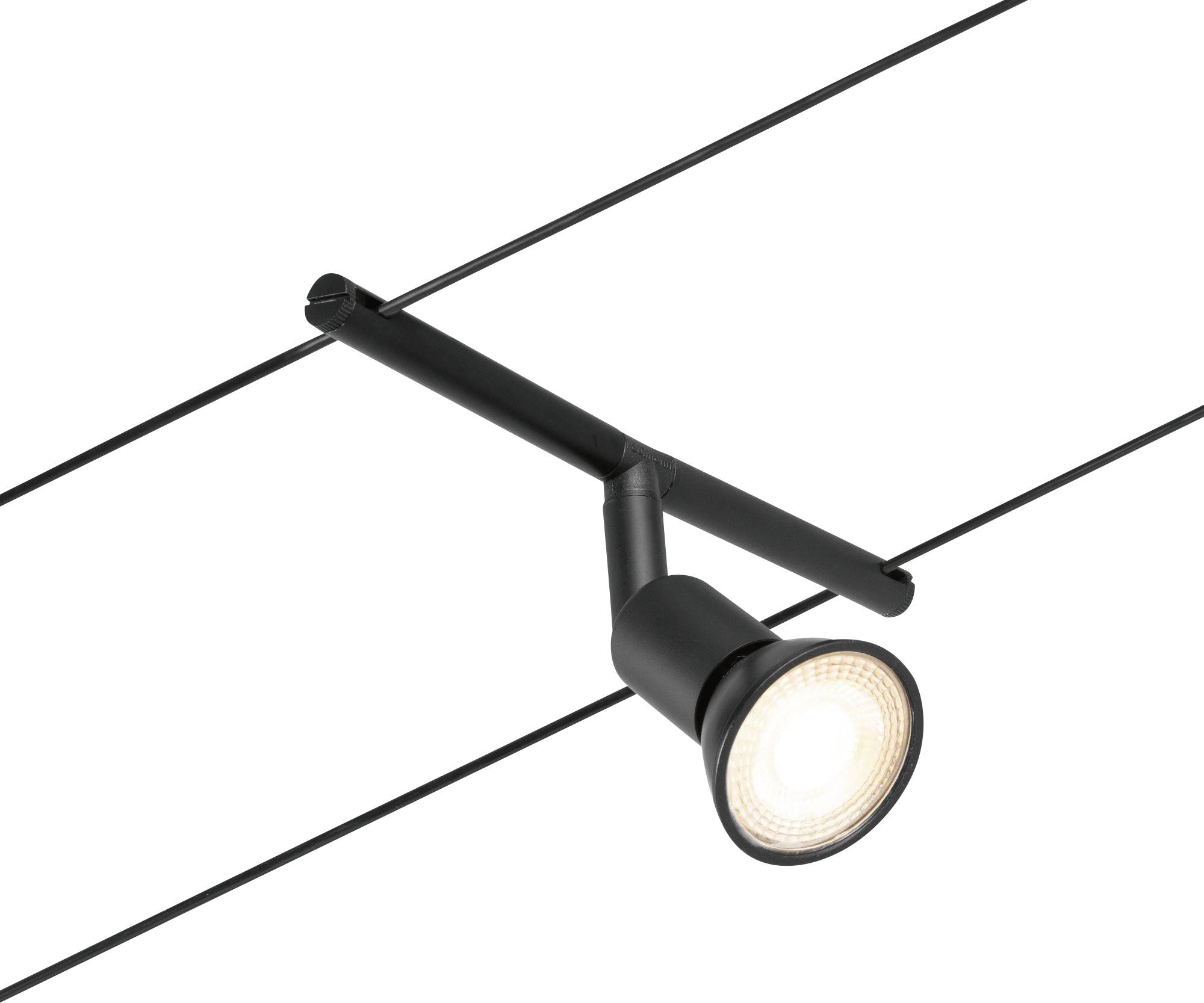 Paulmann 94446 Seil-Komplettsystem GU5.3 Schwarz (matt), Chrom