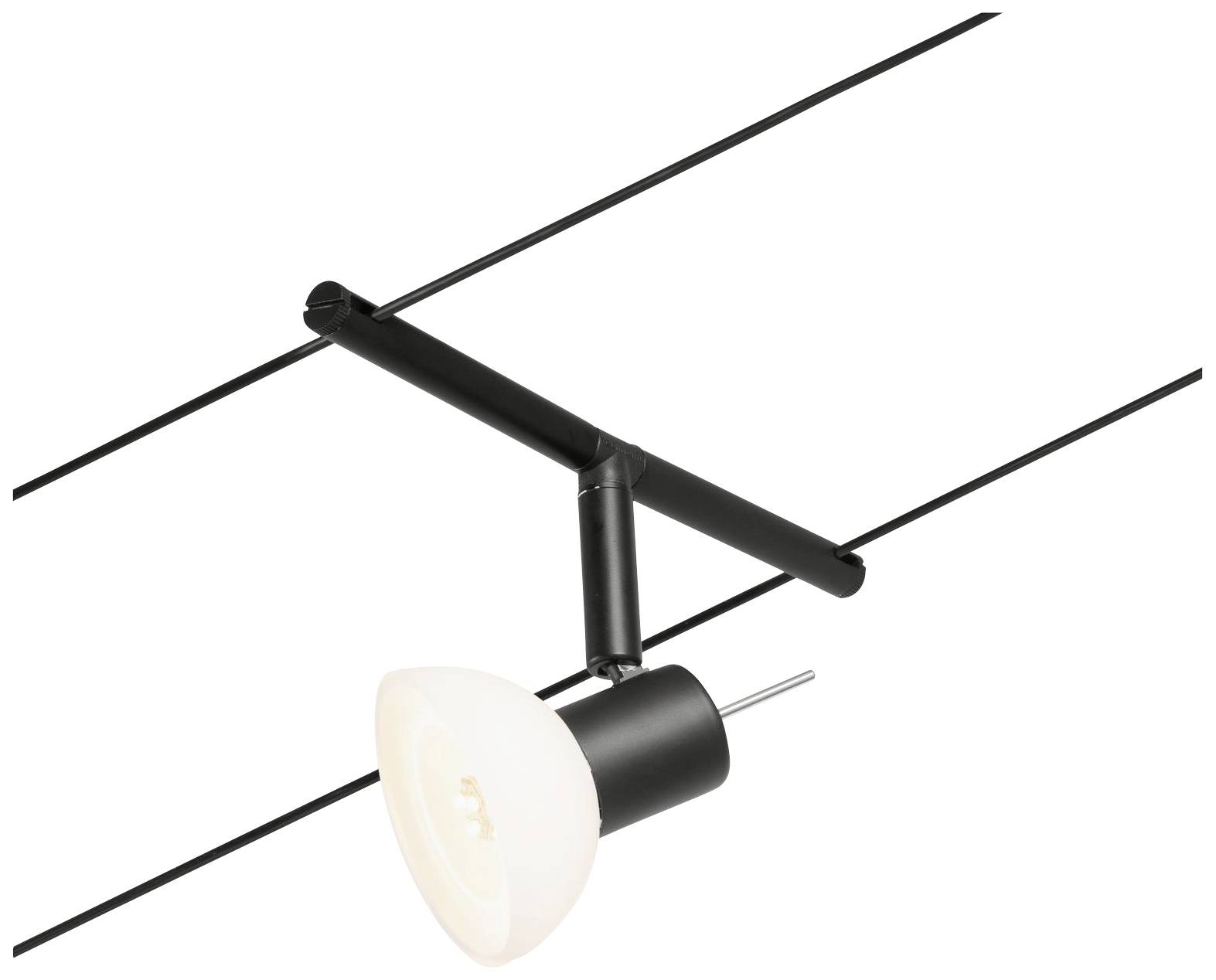 Paulmann Niedervolt-Seilsystem-Leuchte GU5.3 Schwarz (matt), Chrom