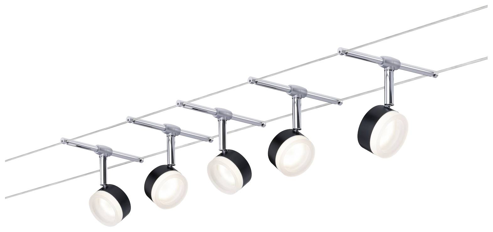 Paulmann 94457 Seil-Komplettsystem LED fest eingebaut LED Schwarz, Chrom