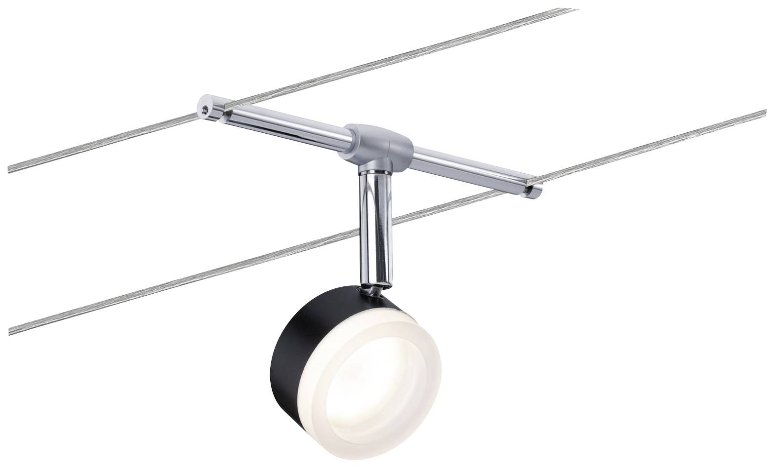 Paulmann 94457 Seil-Komplettsystem LED fest eingebaut LED Schwarz, Chrom