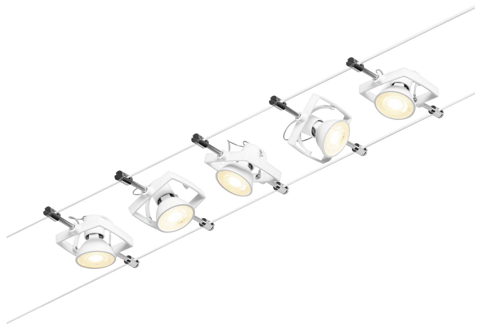 Paulmann 94432 Seil-Komplettsystem GU5.3 Weiß (matt), Chrom