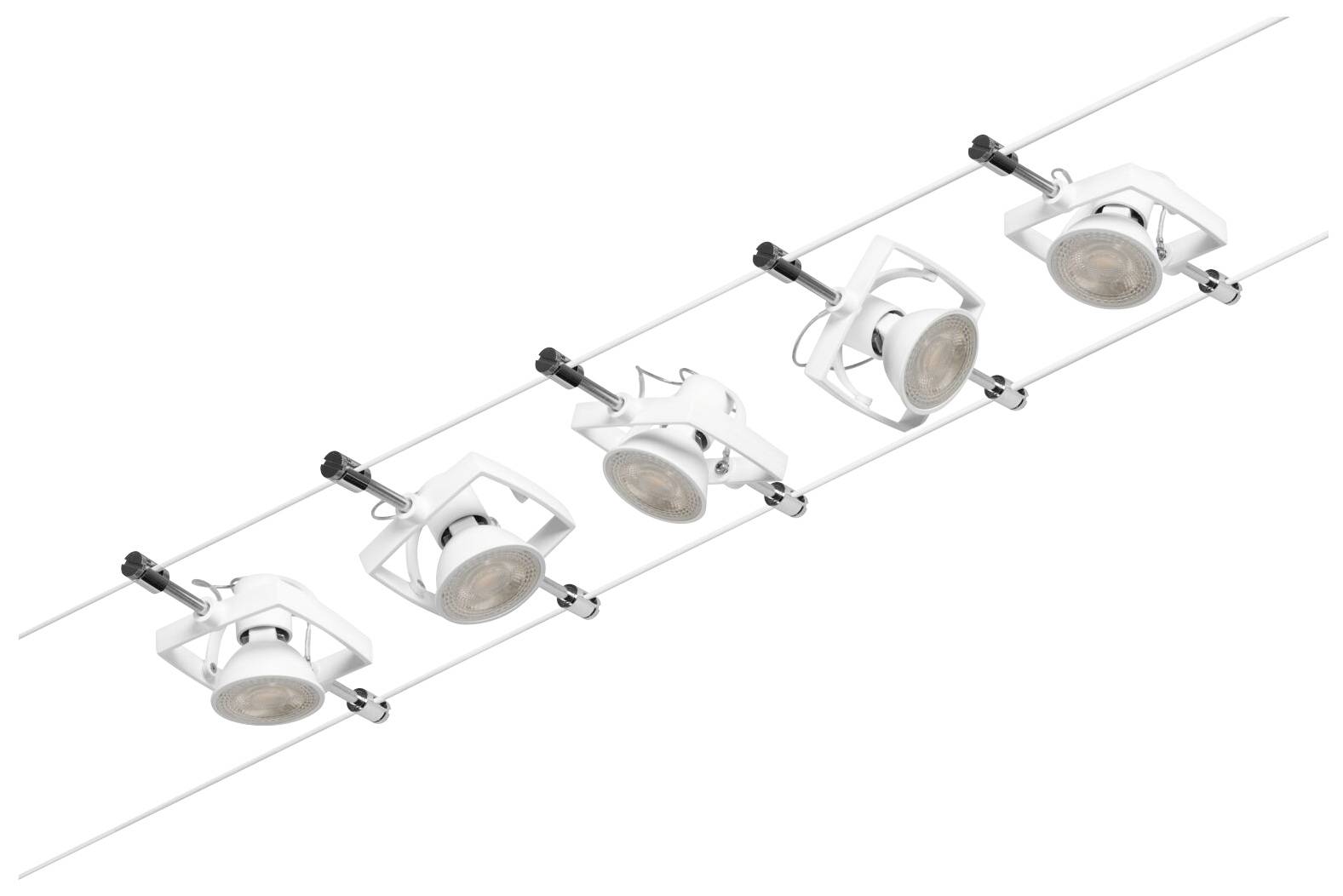 Paulmann 94432 Seil-Komplettsystem GU5.3 Weiß (matt), Chrom