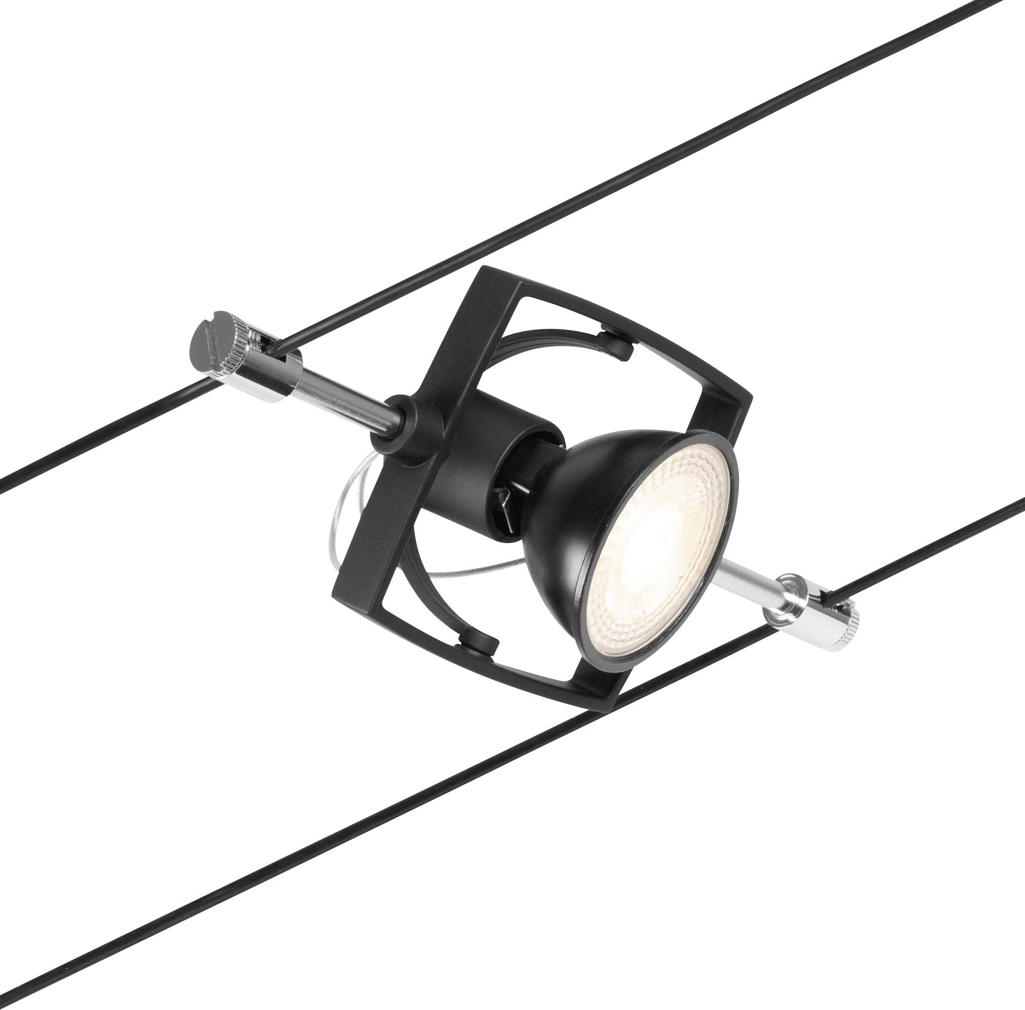 Paulmann 94434 Seil-Komplettsystem GU5.3 Schwarz (matt), Chrom