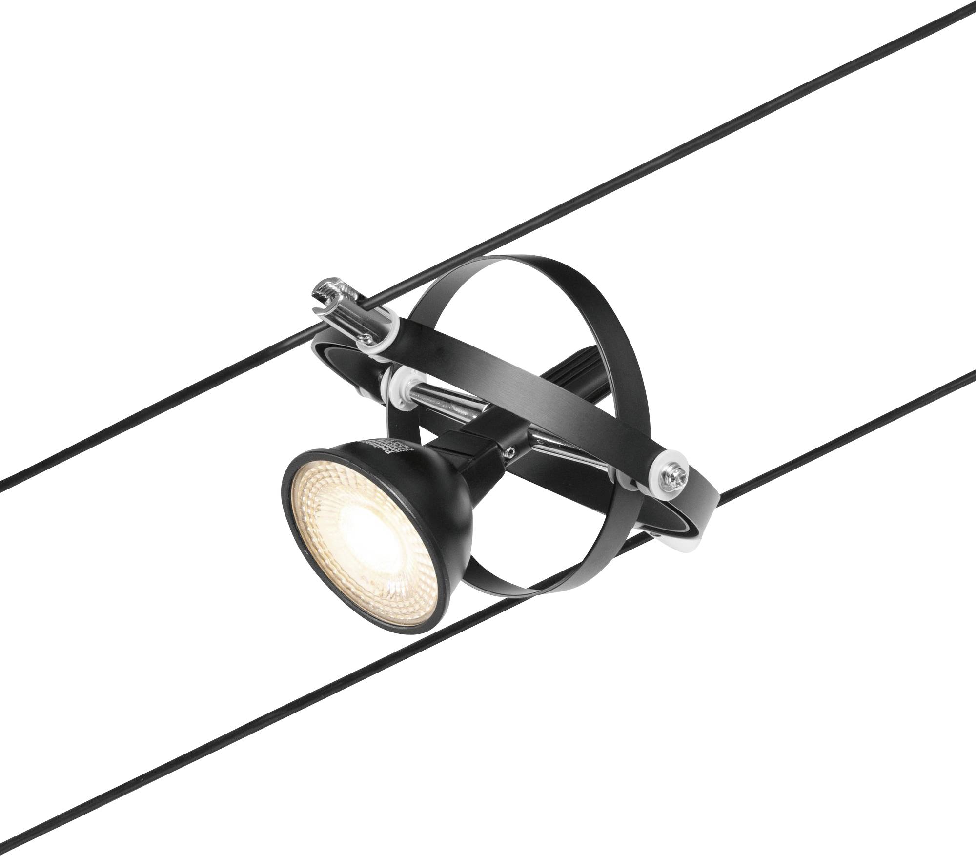 Paulmann 94440 Seil-Komplettsystem GU5.3 Schwarz (matt), Chrom