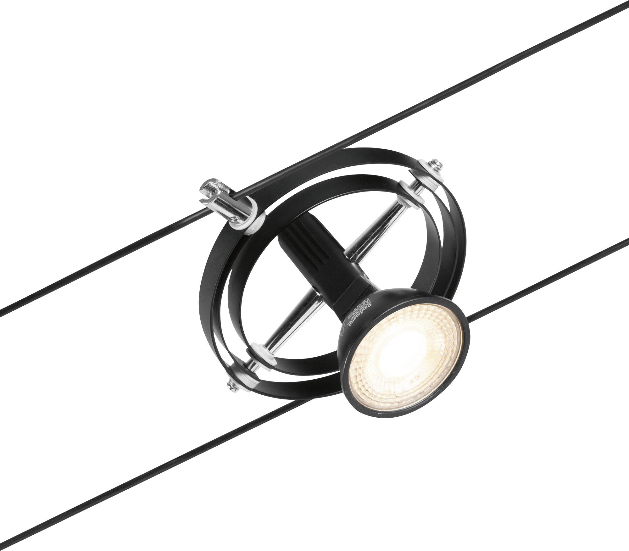 Paulmann 94440 Seil-Komplettsystem GU5.3 Schwarz (matt), Chrom