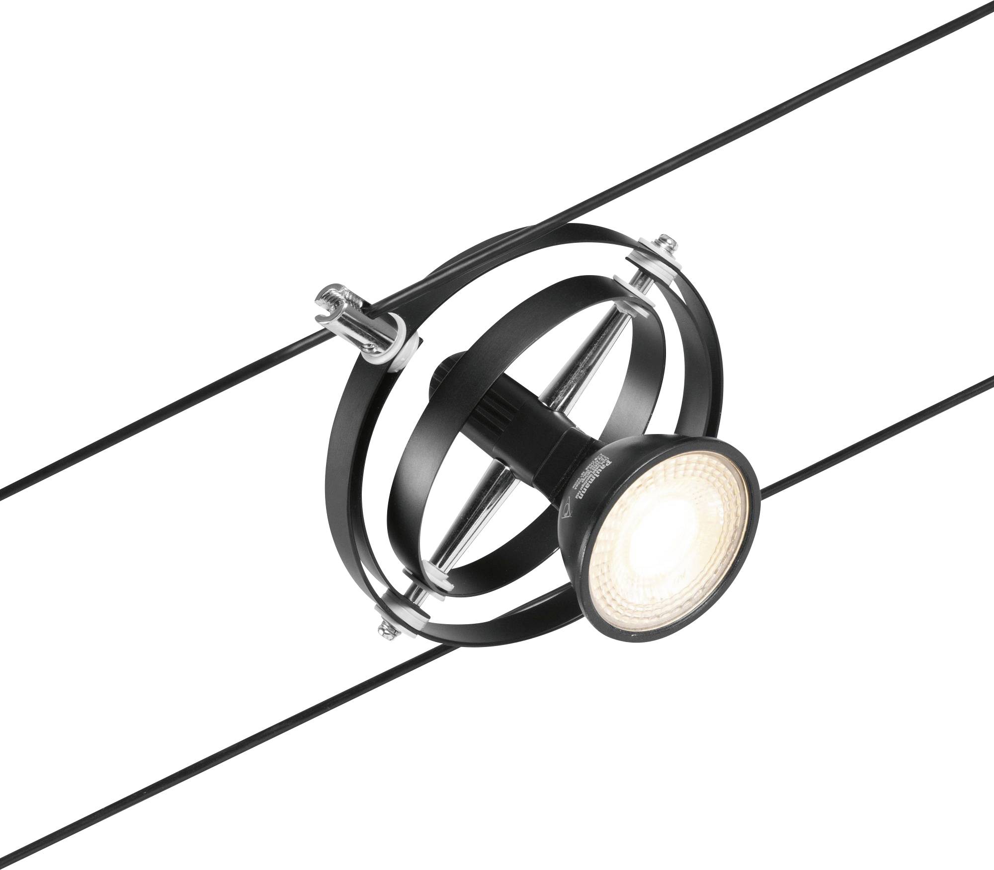 Paulmann 94440 Seil-Komplettsystem GU5.3 Schwarz (matt), Chrom