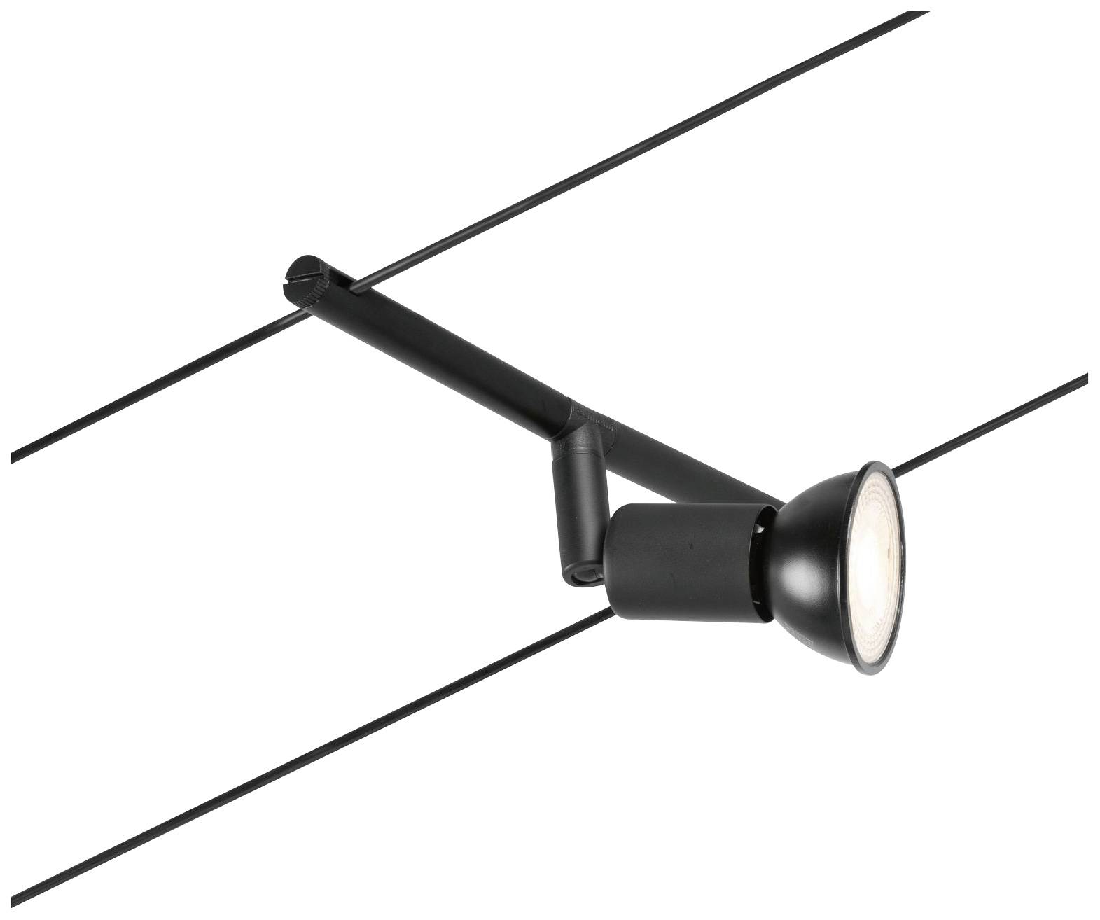 Paulmann Niedervolt-Seilsystem-Leuchte GU5.3 Schwarz (matt), Chrom