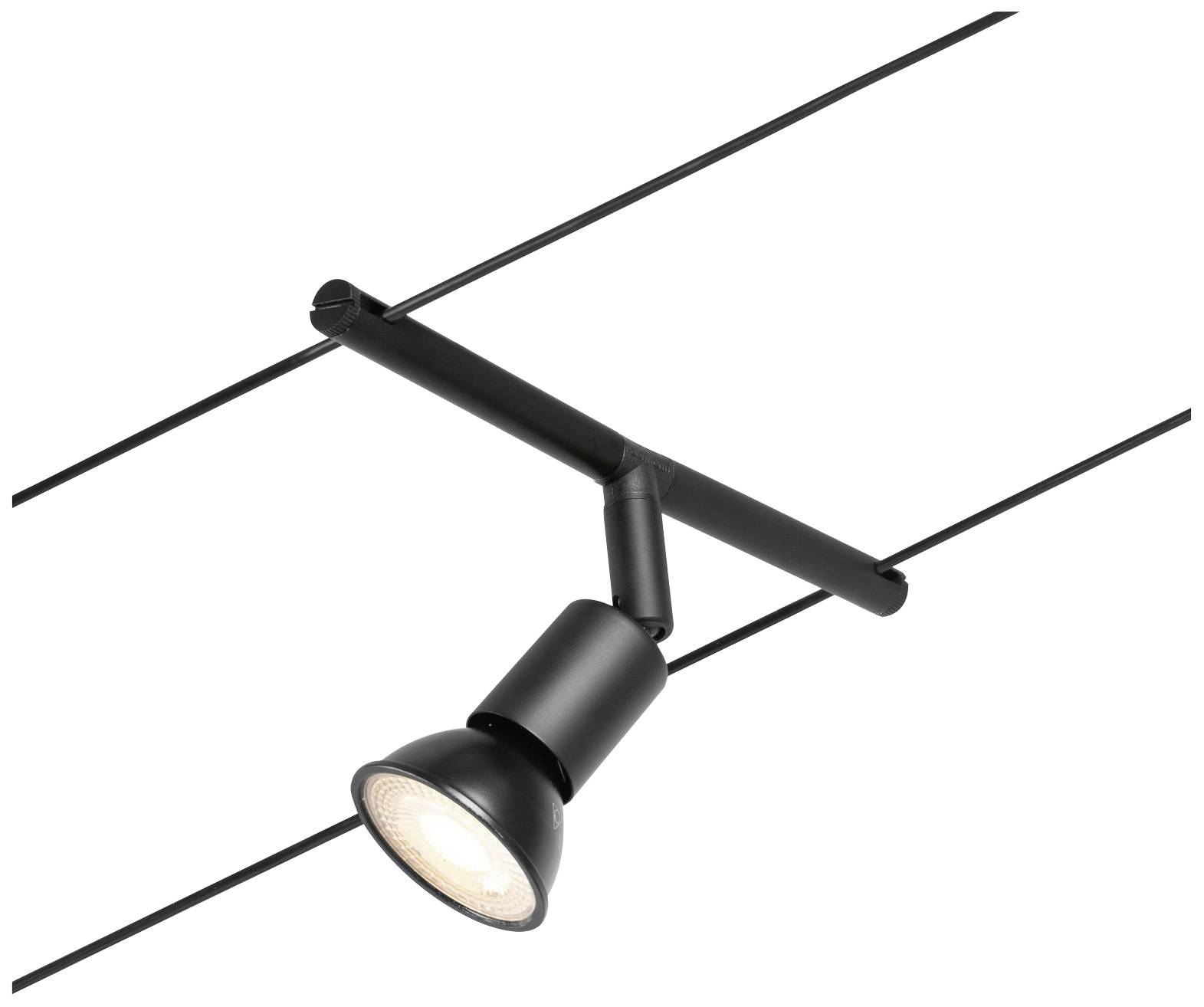 Paulmann Niedervolt-Seilsystem-Leuchte GU5.3 Schwarz (matt), Chrom