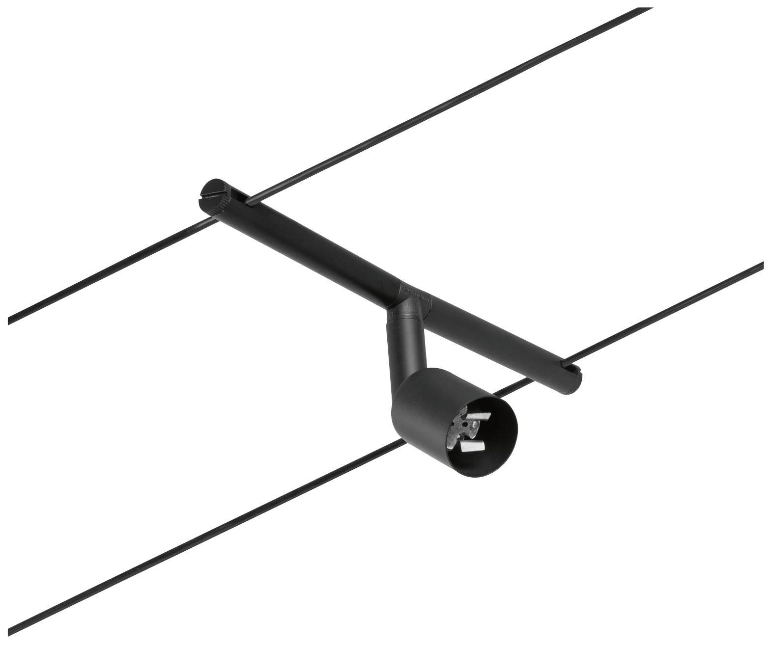 Paulmann Niedervolt-Seilsystem-Leuchte GU5.3 Schwarz (matt), Chrom