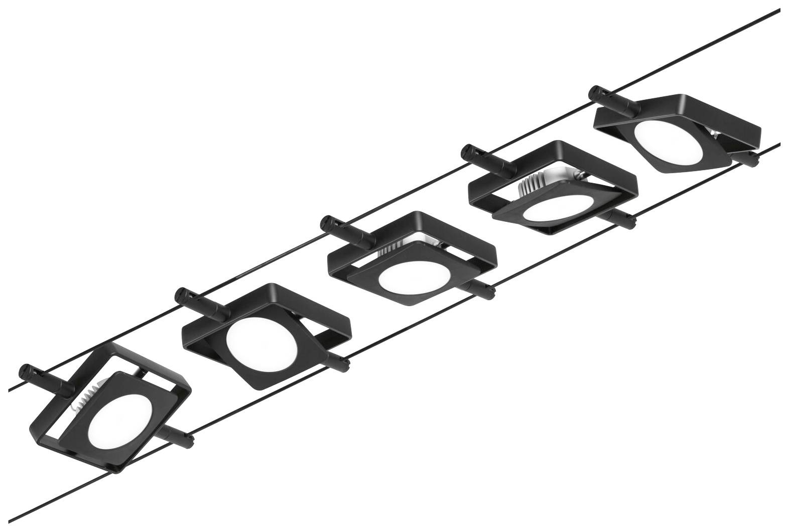 Paulmann 94424 Seil-Komplettsystem LED Schwarz (matt), Chrom