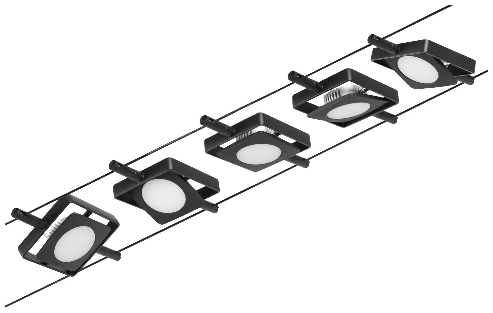 Paulmann 94424 Seil-Komplettsystem LED Schwarz (matt), Chrom