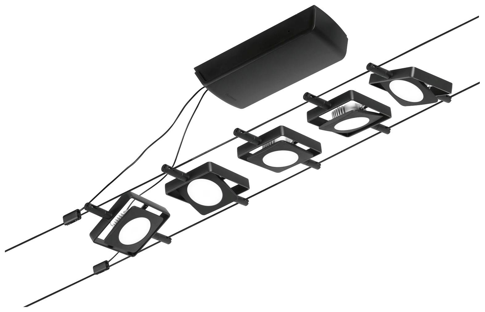 Paulmann 94424 Seil-Komplettsystem LED Schwarz (matt), Chrom