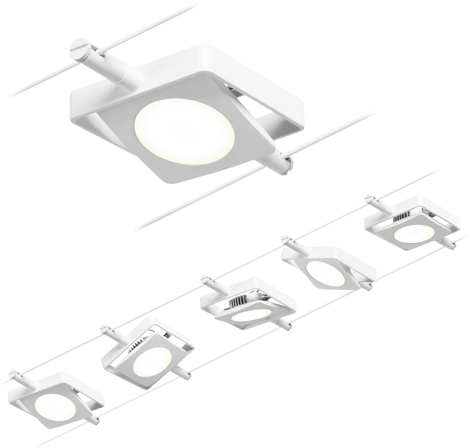 Paulmann 94422 Seil-Komplettsystem LED fest eingebaut LED Weiß, Chrom