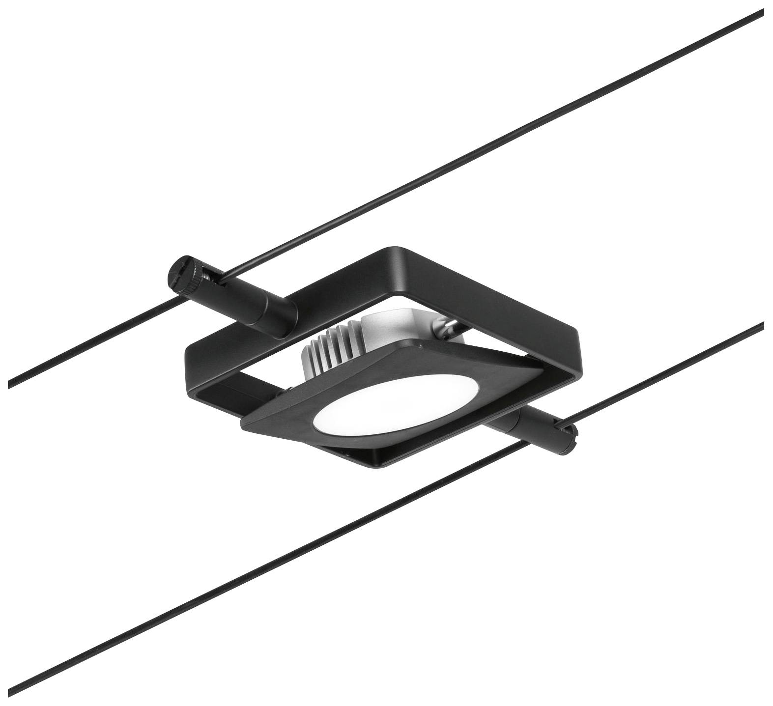 Paulmann Niedervolt-Seilsystem-Leuchte 4.5W LED Schwarz (matt), Chrom