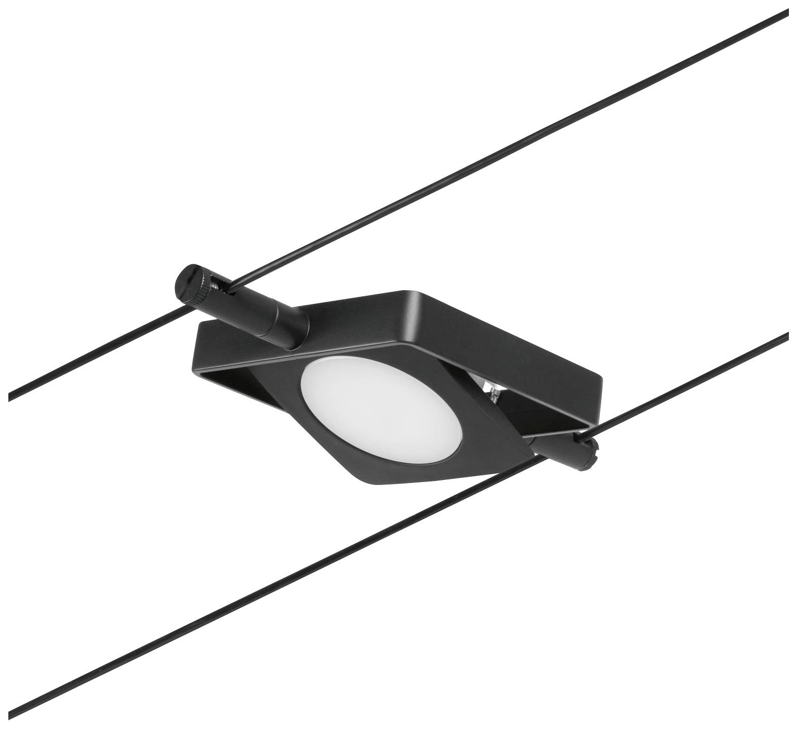 Paulmann Niedervolt-Seilsystem-Leuchte 4.5W LED Schwarz (matt), Chrom