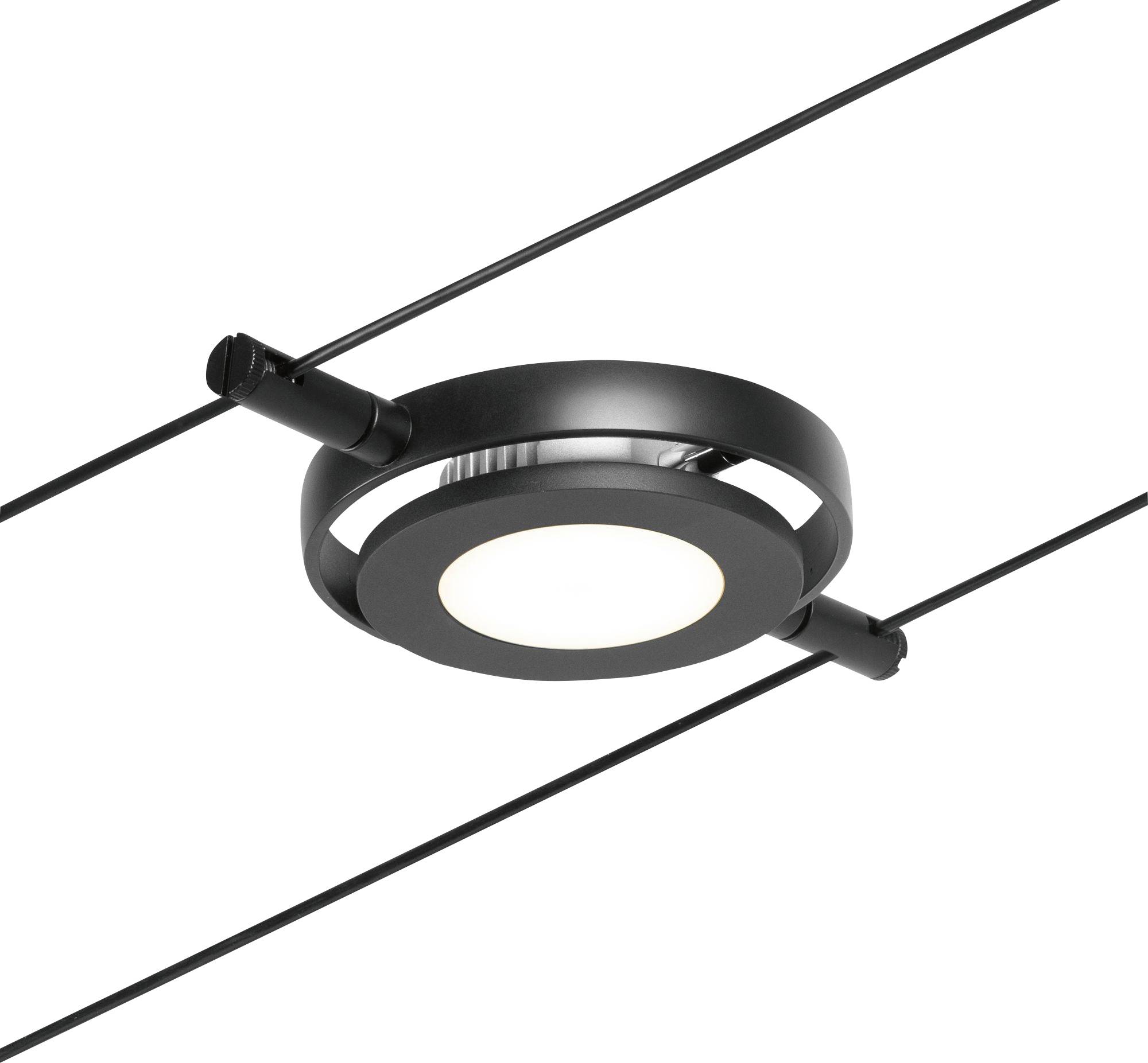 Paulmann 94418 Seil-Komplettsystem LED fest eingebaut LED Schwarz (matt), Chrom