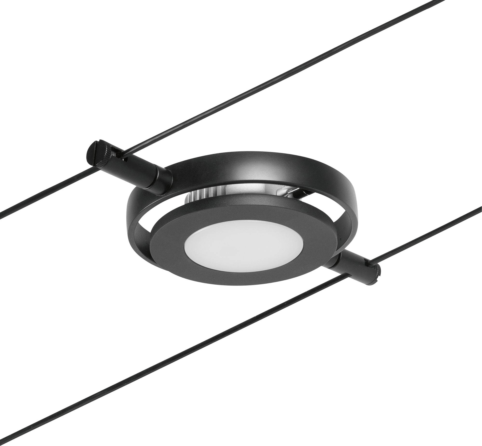 Paulmann Niedervolt-Seilsystem-Leuchte 4W LED Schwarz (matt), Chrom