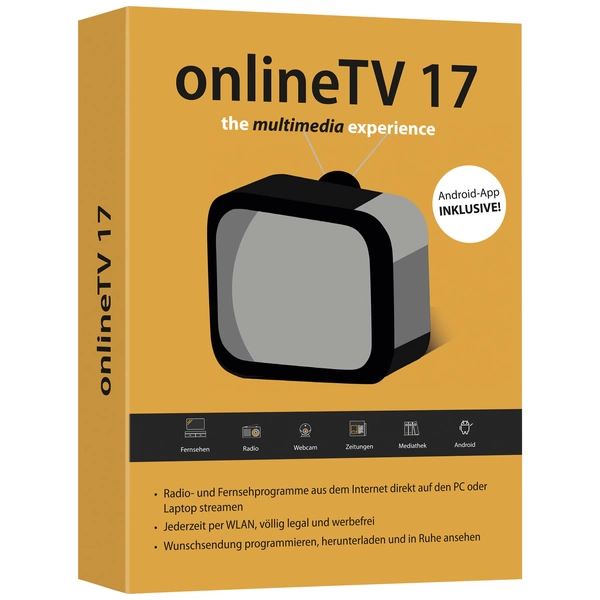 OnlineTV 17 Vollversion, 1 Lizenz Windows Multimedia-Software OnlineTV 17 Vollversion, 1 Lizenz Windows Multimedia-Software