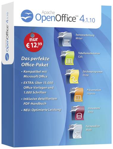 OpenOffice 4.1.10 Vollversion, 1 Lizenz Windows Office Paket  - Onlineshop Voelkner
