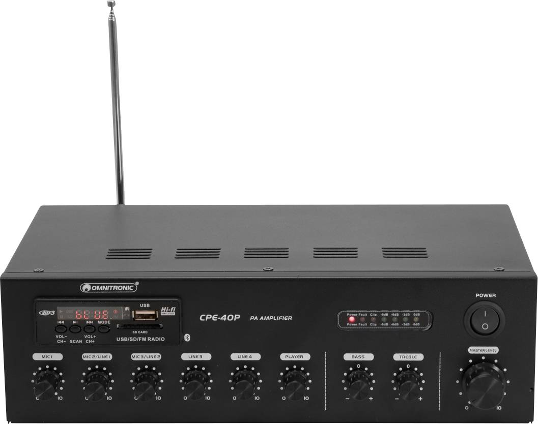 Omnitronic CPE-40P ELA ELA-Verstärker 40 W 4-Kanal 1-Zonen