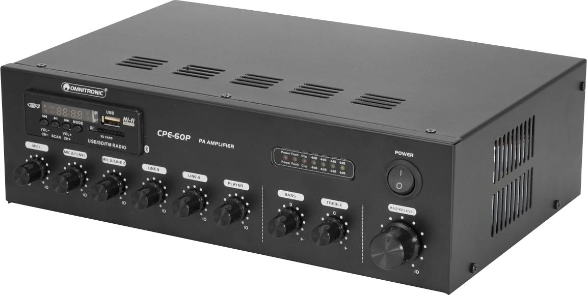Omnitronic CPE-60P ELA ELA-Verstärker 60 W 4-Kanal 1-Zonen