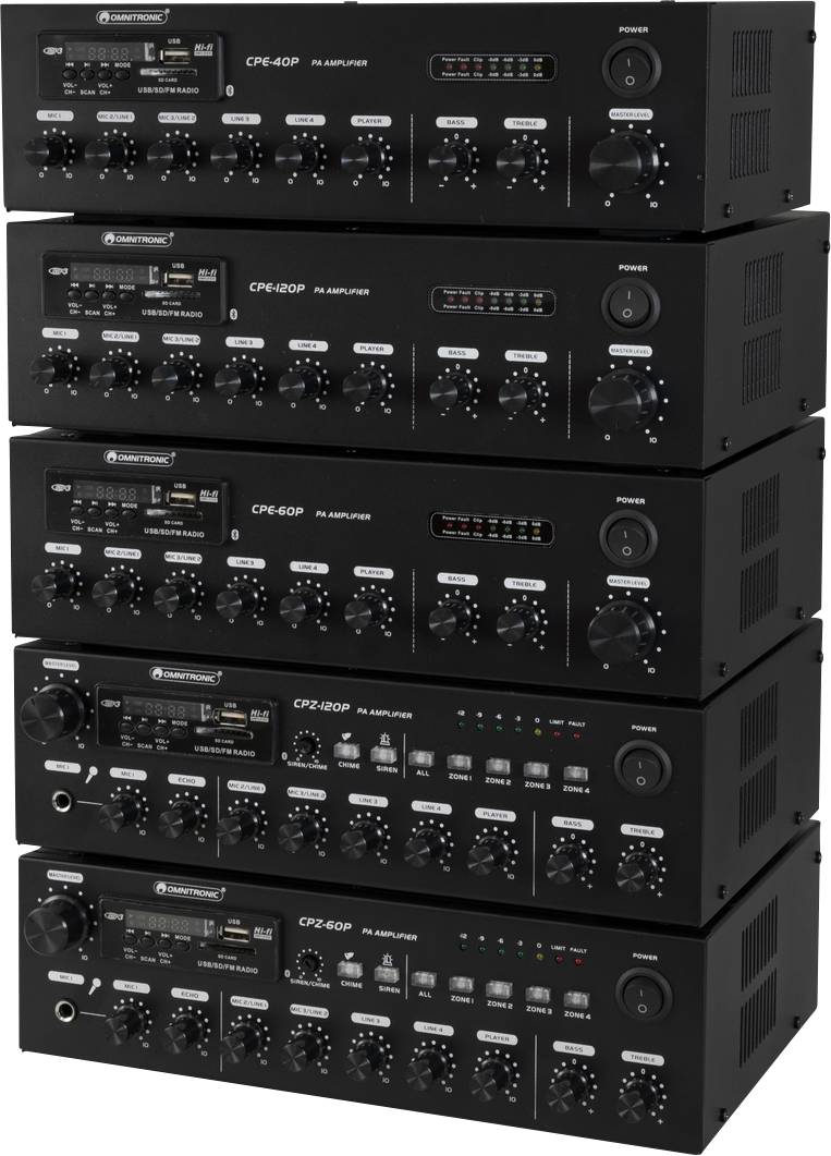 Omnitronic CPE-120P ELA ELA-Verstärker 120W 4-Kanal 1-Zonen