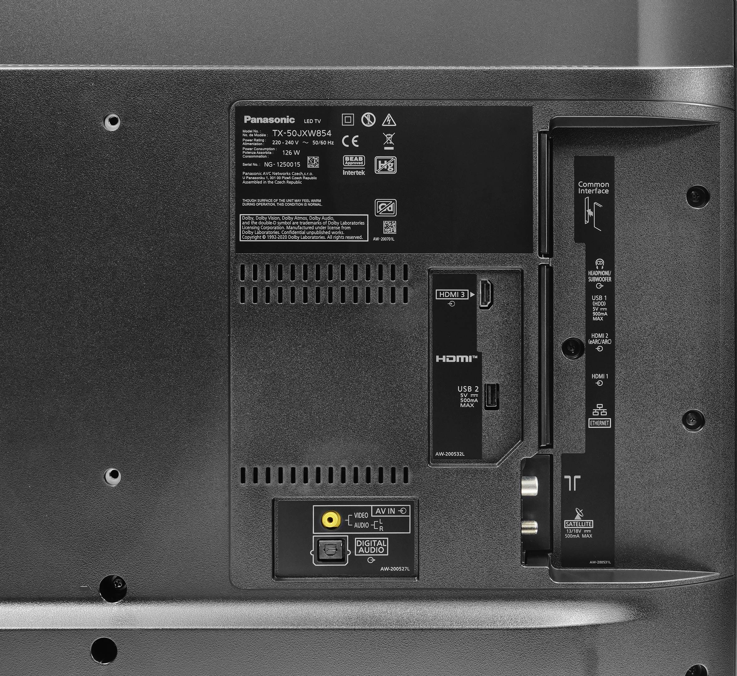 Panasonic TX-58JXW854 LED-TV 146 cm 58 Zoll EEK G (A - G) DVB-T2, DVB-C, DVB-S, UHD, Smart TV, WLAN, PVR ready, CI+ Schwarz