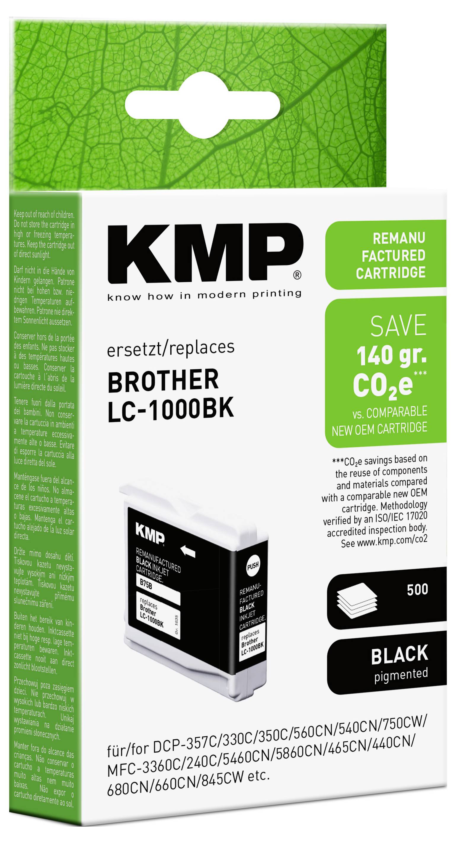KMP Druckerpatrone ersetzt Brother LC-1000BK Kompatibel Schwarz B75B 1035,4001