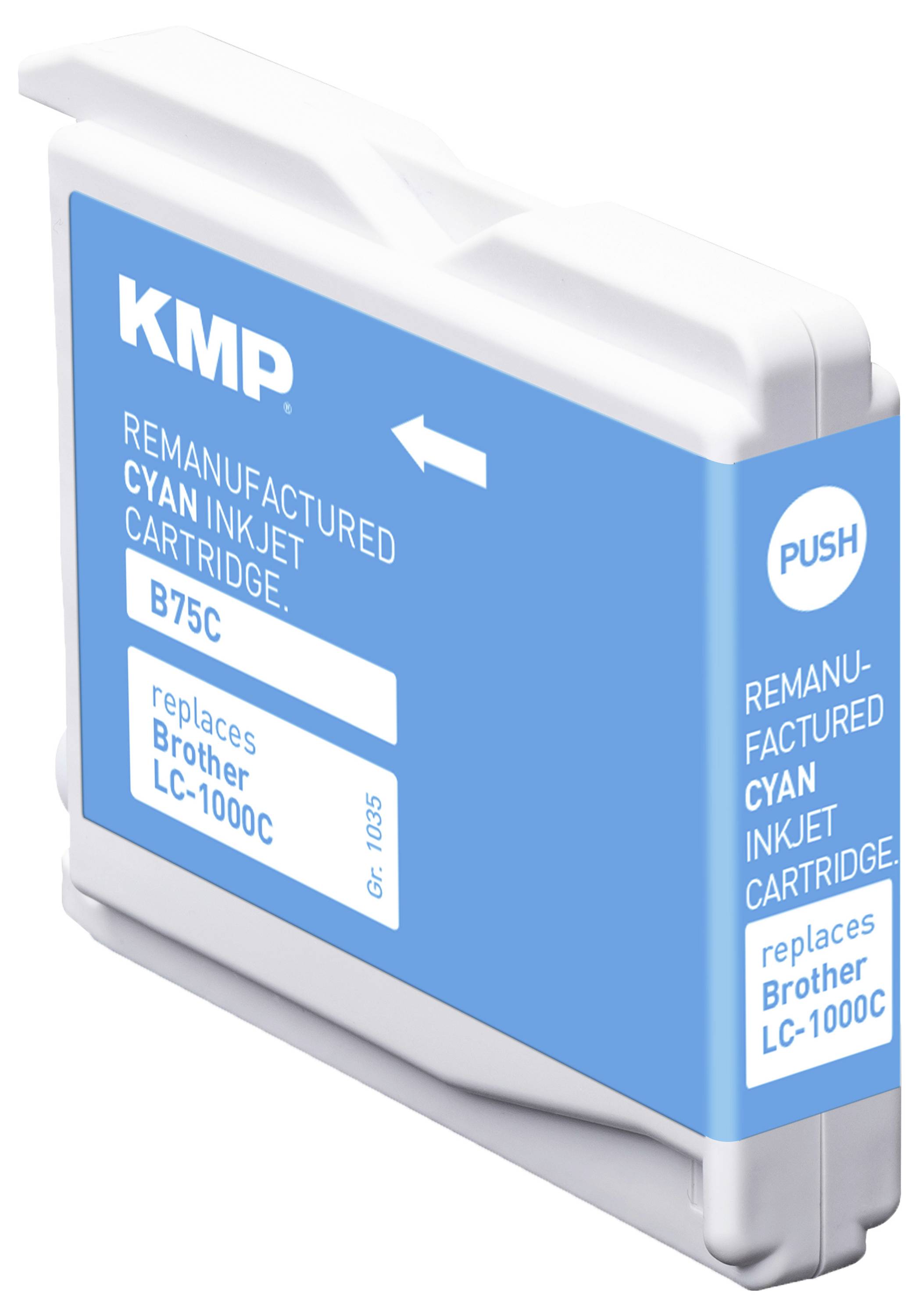 KMP Druckerpatrone ersetzt Brother LC-1000C Kompatibel Cyan B75C 1035,4003