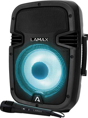 Lamax PartyBoomBox300 Karaoke-Anlage spritzwassergeschützt, Stimmungslicht, wiederaufladbar, Inkl.