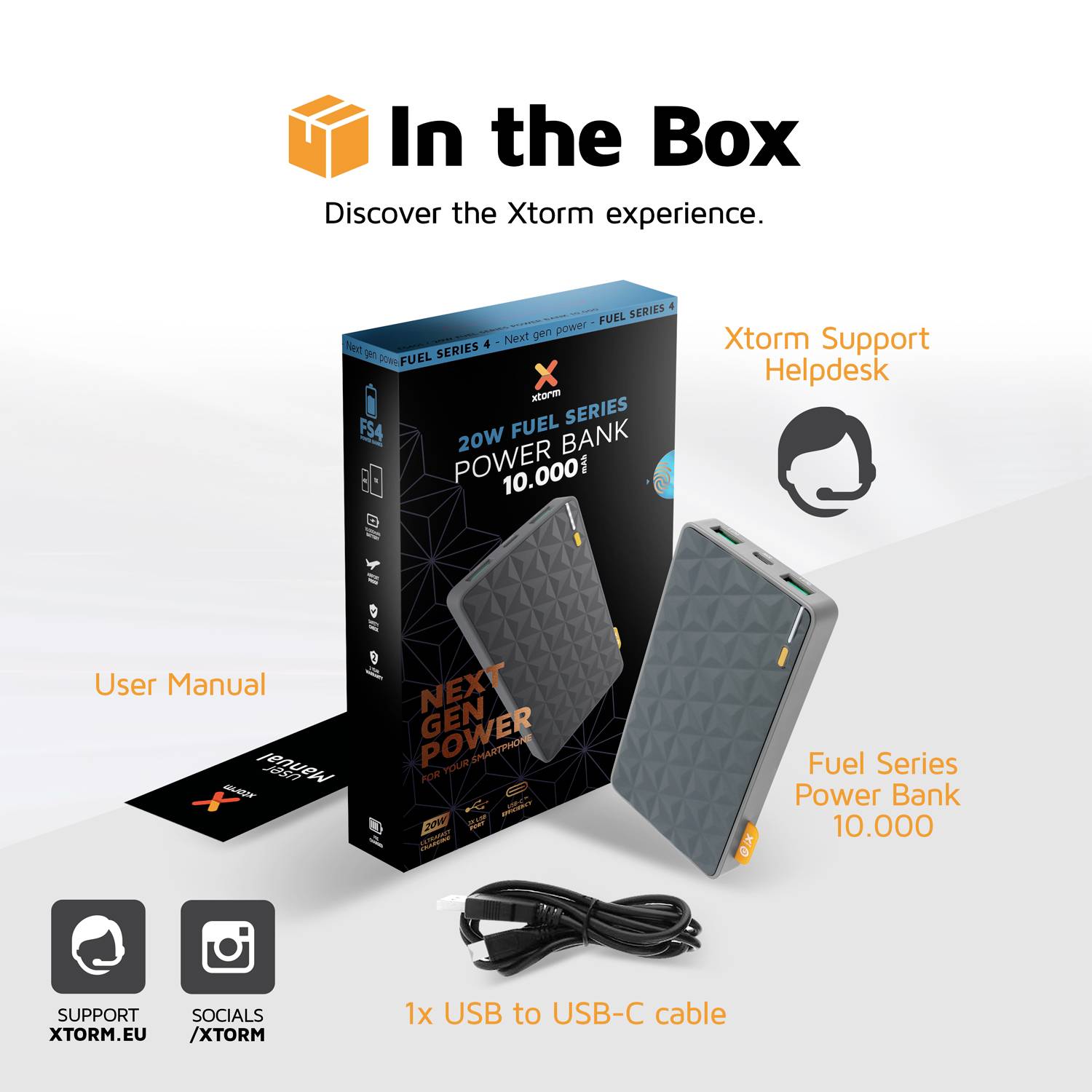 Xtorm by A-Solar FS401 Powerbank 10000 mAh Quick Charge 3.0 Li-Ion USB-A, USB-C® Statusanzeige