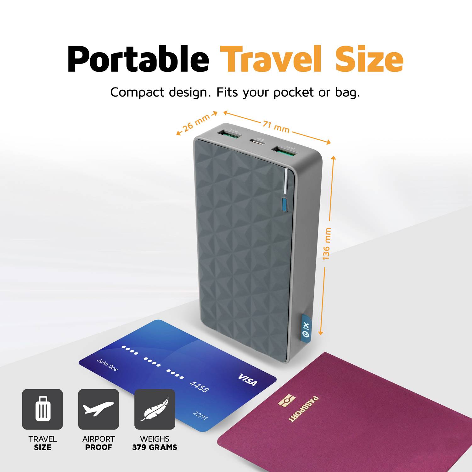 Xtorm by A-Solar FS402 Powerbank 20000 mAh Quick Charge 3.0 LiPo USB-A, USB-C® Statusanzeige