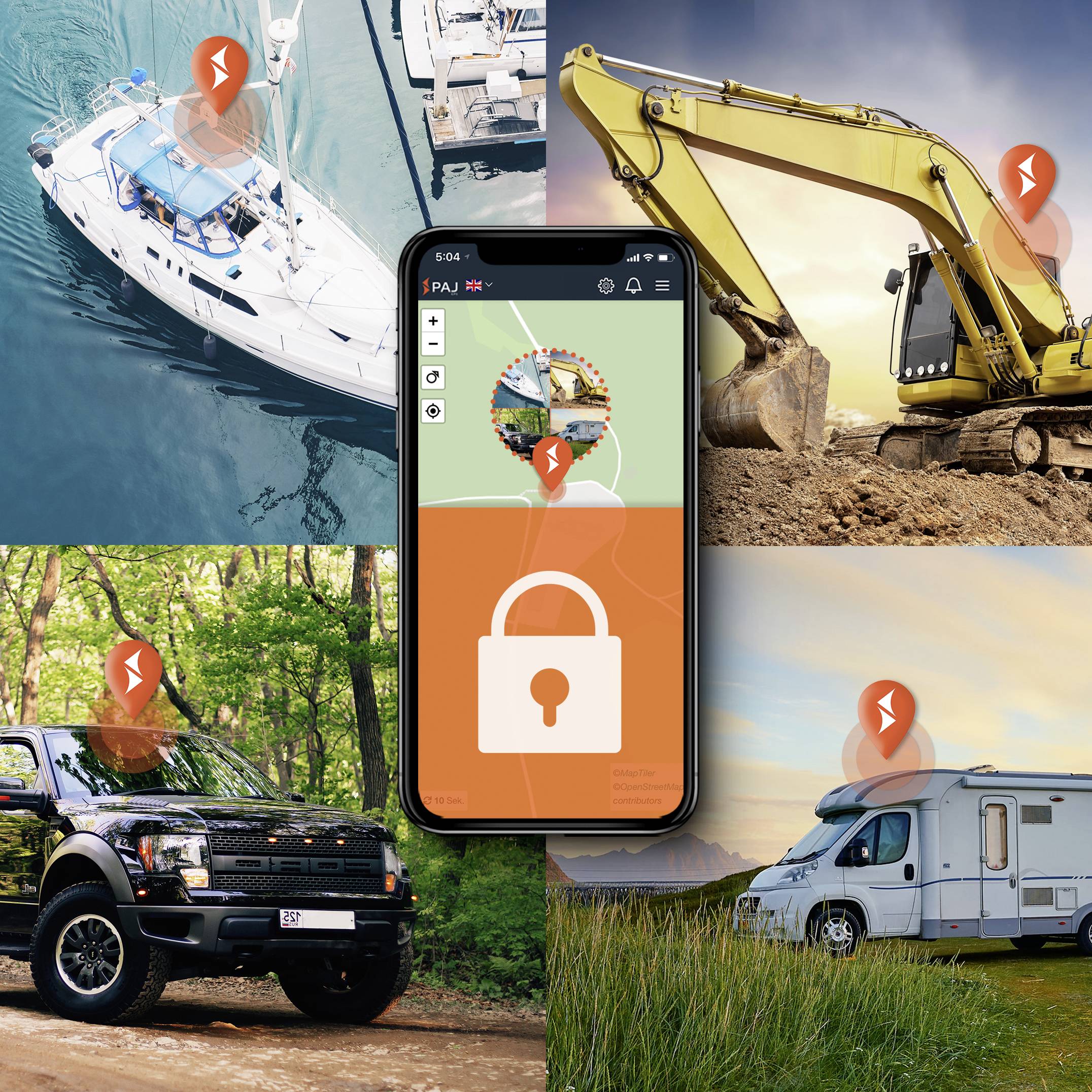 PAJ 9017 GPS Tracker Fahrzeugtracker, Multifunktionstracker Schwarz