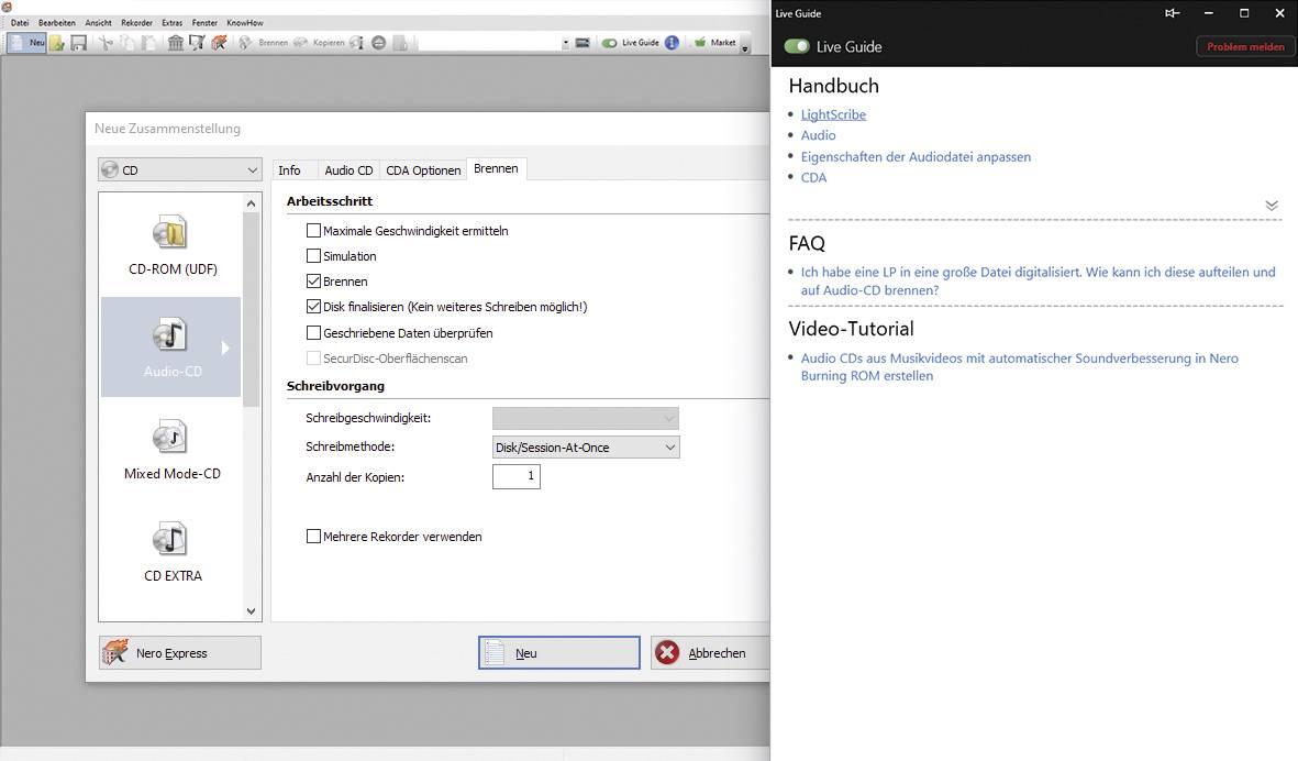 Nero Burn Express 5 Vollversion, 1 Lizenz Windows Brenn-Software