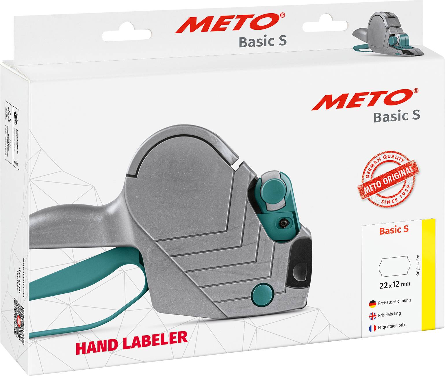 METO Preisauszeichnungsgerät Basic S Anzahl Druckzeilen: 1 Grau