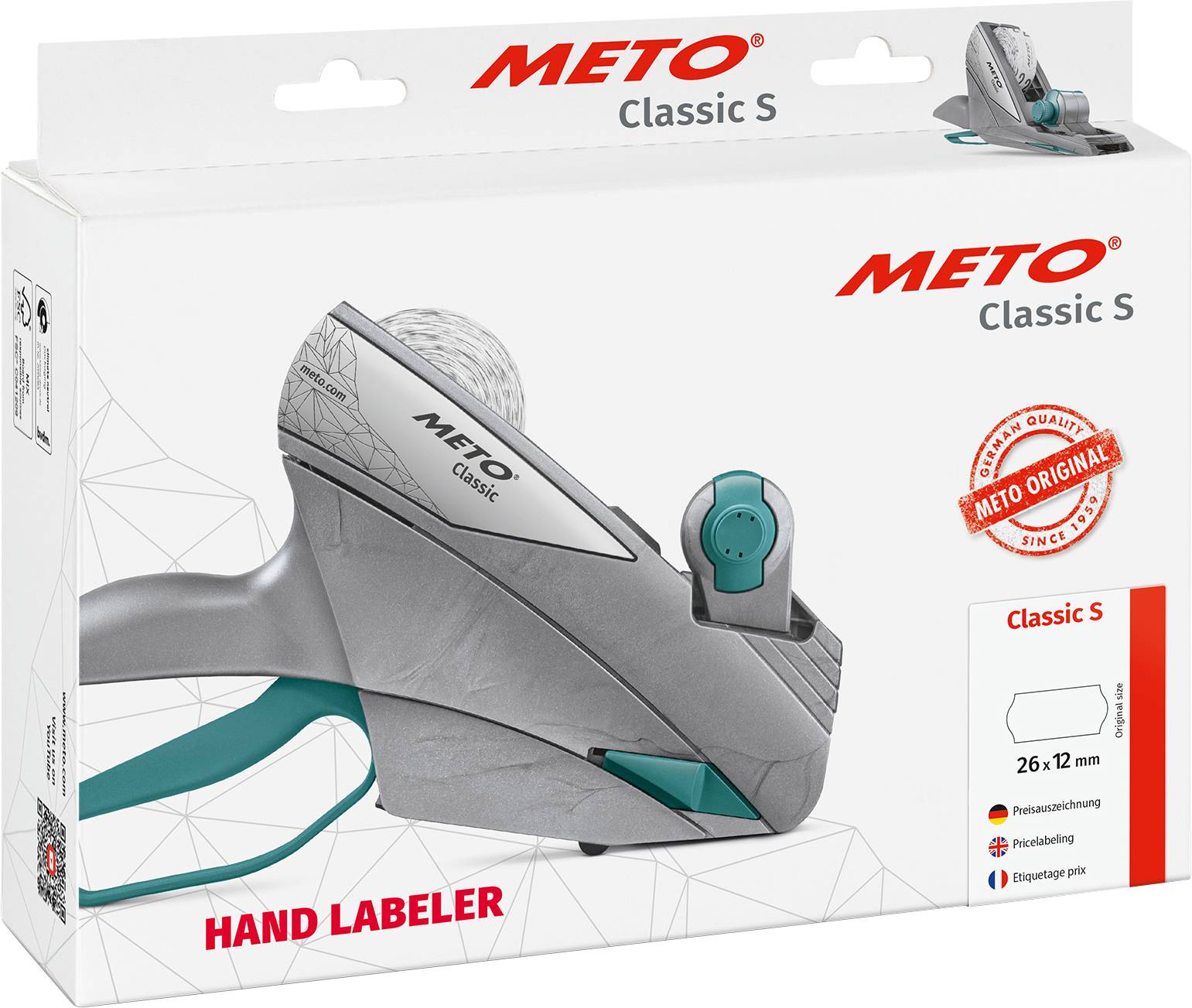METO Preisauszeichnungsgerät Classic S Anzahl Druckzeilen: 1 Grau